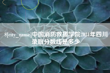 齐河中国消防救援学院2021年四川录取分数线是多少