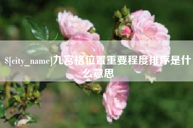 齐河九宫格位置重要程度排序是什么意思