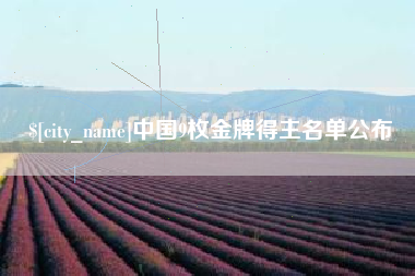 齐河中国9枚金牌得主名单公布