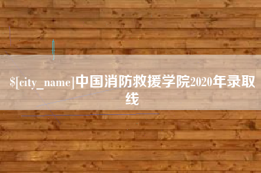 齐河中国消防救援学院2020年录取线