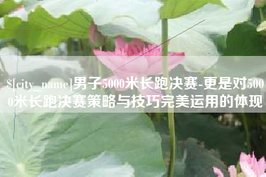 齐河男子5000米长跑决赛-更是对5000米长跑决赛策略与技巧完美运用的体现
