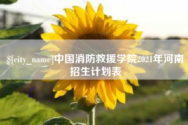 齐河中国消防救援学院2021年河南招生计划表