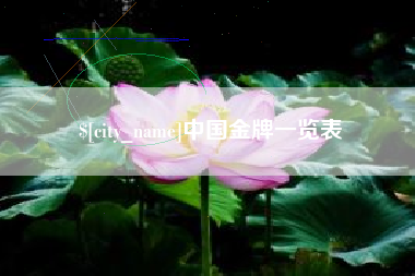 齐河中国金牌一览表