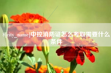 齐河中控消防证怎么考取需要什么条件